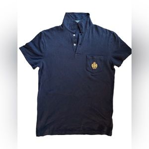 Polo by RALPH LAUREN SHORT SLEEVE POLO SHIRT GOLD CREST Custom Fit Navy Size S